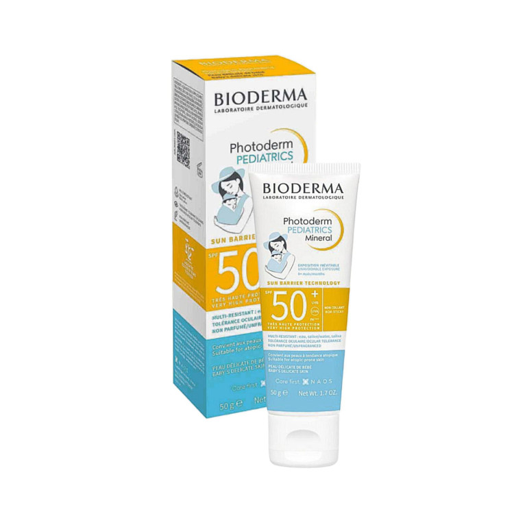 Bioderma pediatrics mineral sunscreen suitable for children's sensitive skin spf50